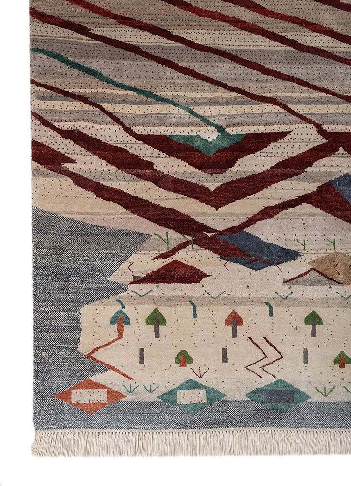 freedom manchaha ivory silk hand knotted Rug - Corner freedom manchaha ivory silk hand knotted Rug - Corner