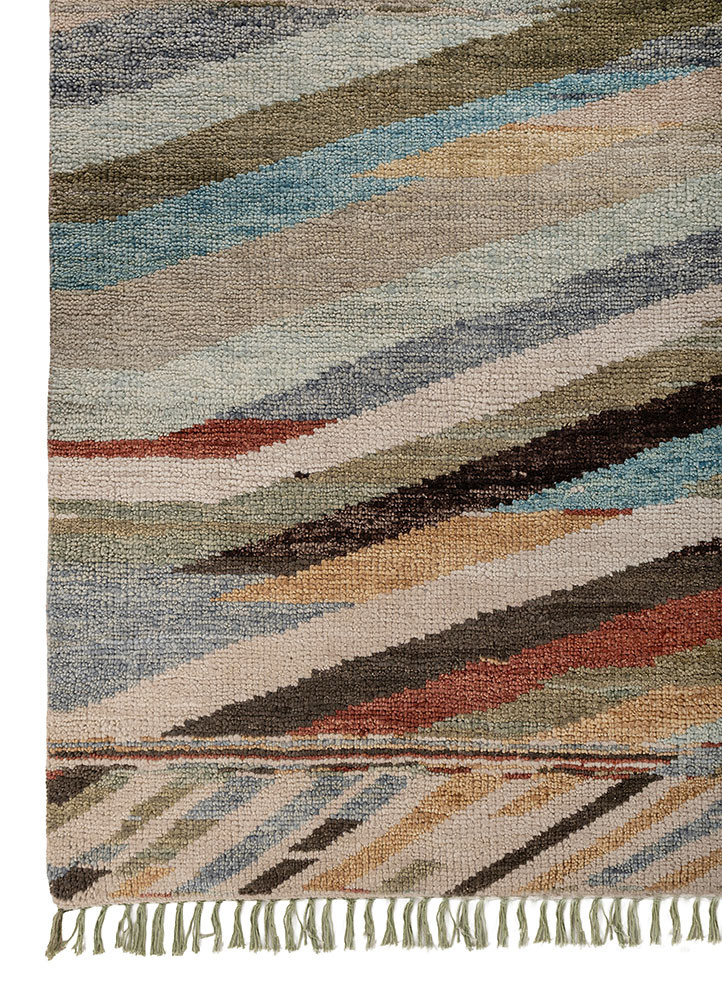 manchaha beige and brown wool hand knotted Rug - Corner manchaha beige and brown wool hand knotted Rug - Corner