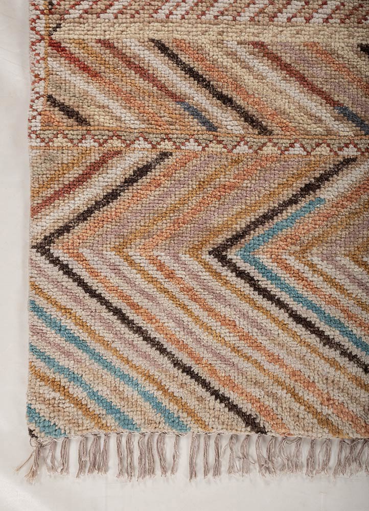 manchaha ivory wool hand knotted Rug - Corner manchaha ivory wool hand knotted Rug - Corner
