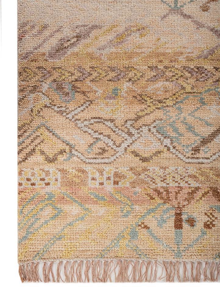 manchaha gold wool hand knotted Rug - Corner manchaha gold wool hand knotted Rug - Corner