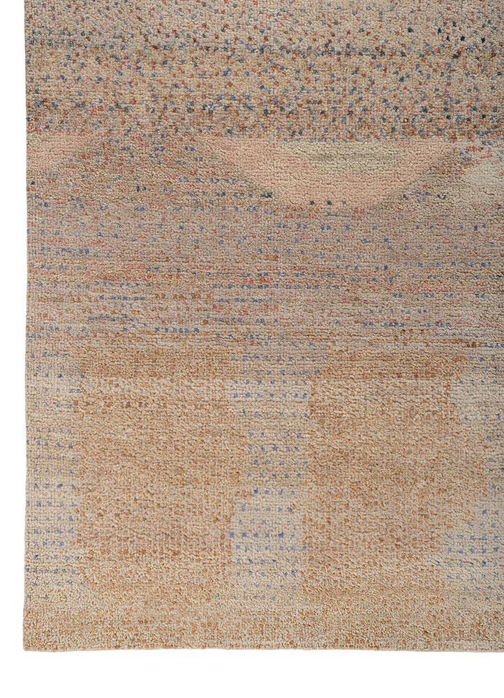 kavi x manchaha ivory wool hand knotted Rug - Corner