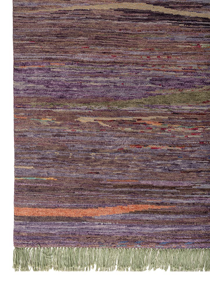kavi x manchaha pink and purple wool hand knotted Rug - Corner kavi x manchaha pink and purple wool hand knotted Rug - Corner