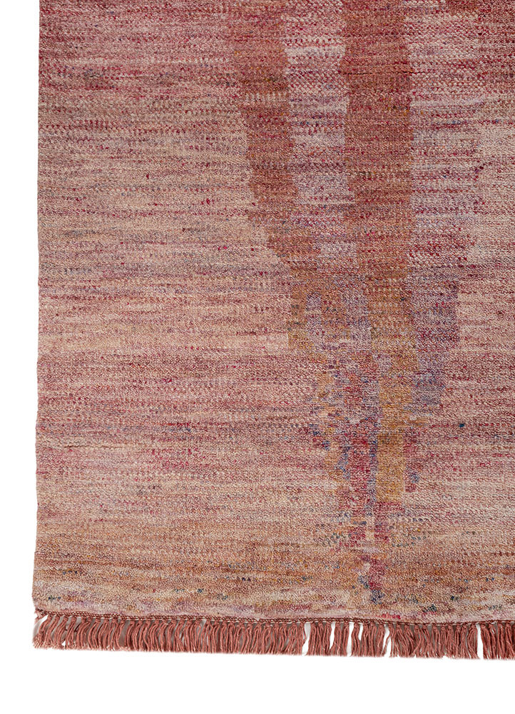 kavi x manchaha pink and purple wool hand knotted Rug - Corner kavi x manchaha pink and purple wool hand knotted Rug - Corner
