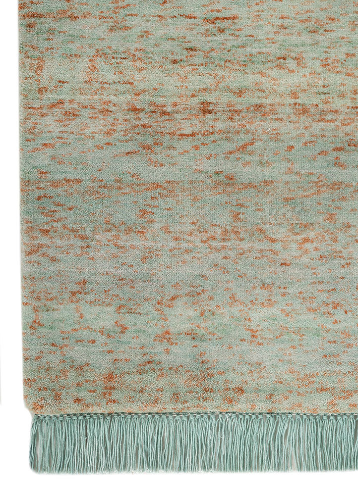 kavi x manchaha red and orange wool hand knotted Rug - Corner
