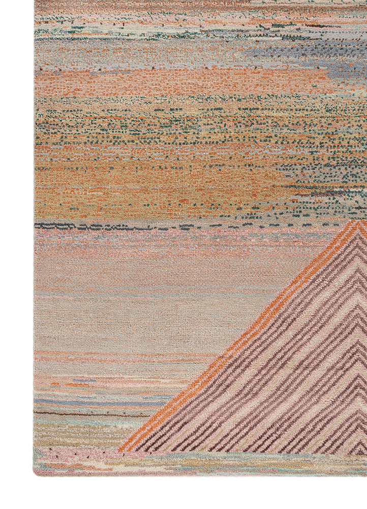 kavi x manchaha blue wool and bamboo silk hand knotted Rug - Corner kavi x manchaha blue wool and bamboo silk hand knotted Rug - Corner