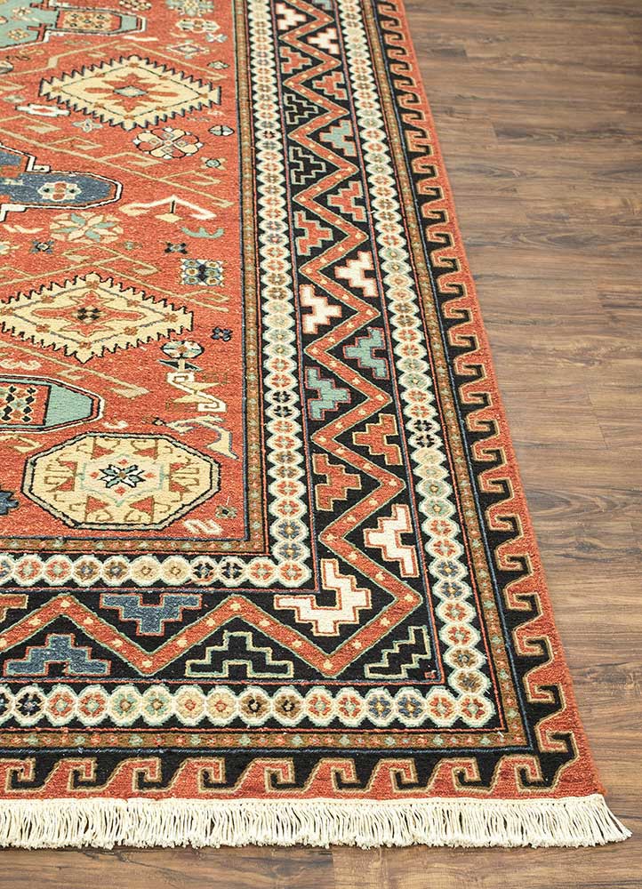 Sahvsna Rugs Savana Red & Orange Hand Knotted Wool Rugs-Makt-97-Jaipur Rugs ES