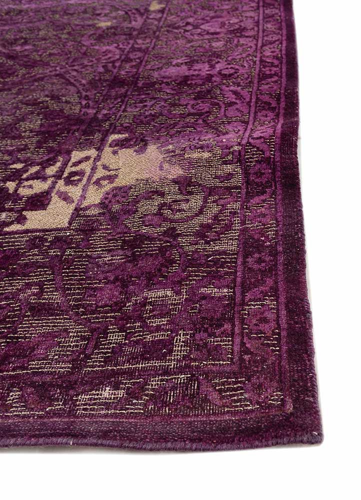 lacuna pink and purple wool and silk hand knotted Rug - Corner lacuna pink and purple wool and silk hand knotted Rug - Corner