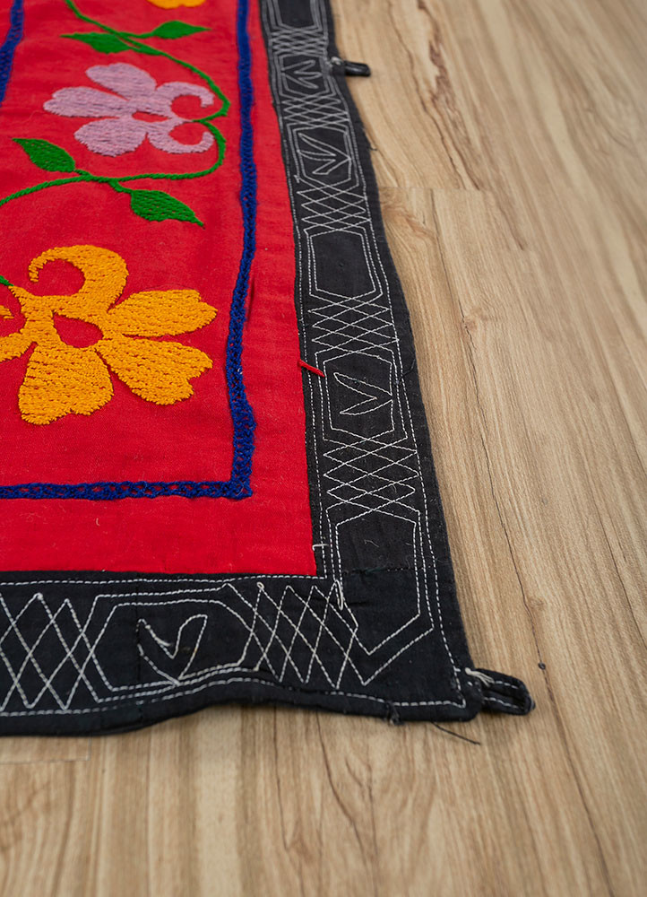 jean red and orange cotton hand loom Home Textile - Corner