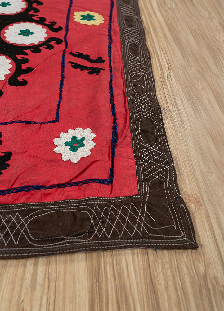 jean red and orange cotton hand loom Home Textile - Corner