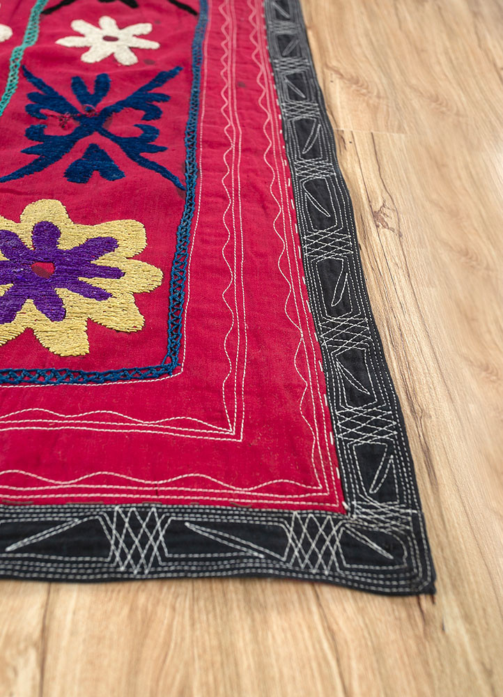 jean red and orange cotton hand loom Home Textile - Corner