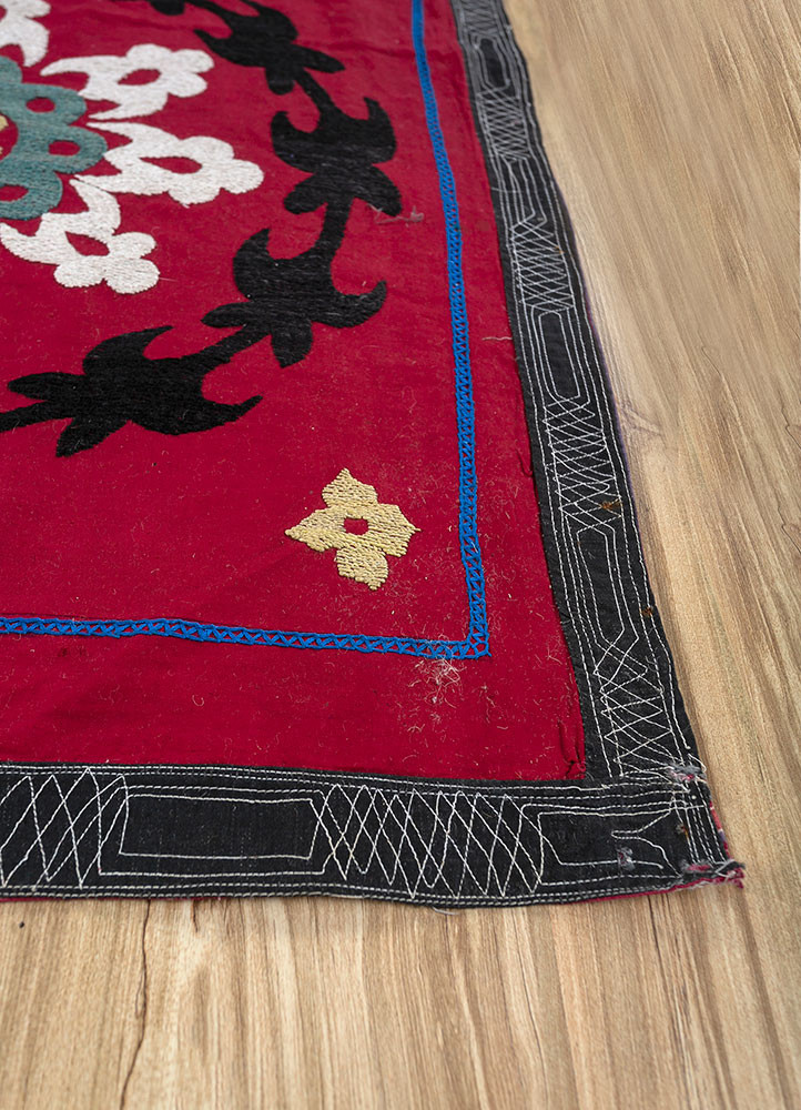 jean red and orange cotton hand loom Home Textile - Corner