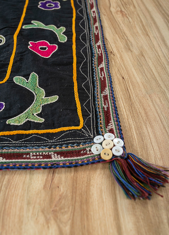 jean grey and black cotton hand loom Home Textile - Corner