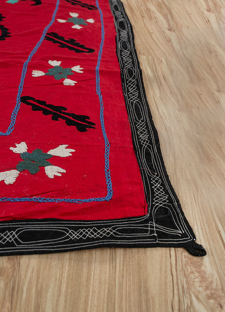 jean red and orange cotton hand loom Home Textile - Corner