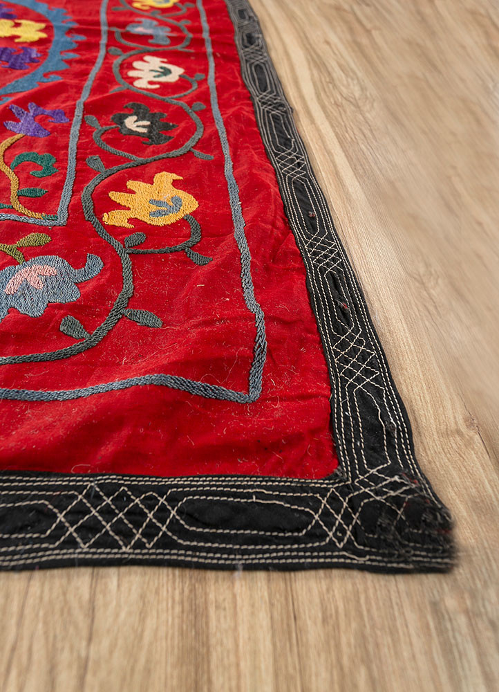 jean red and orange cotton hand loom Home Textile - Corner