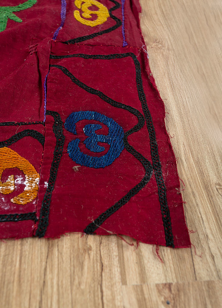 jean red and orange cotton hand loom Home Textile - Corner