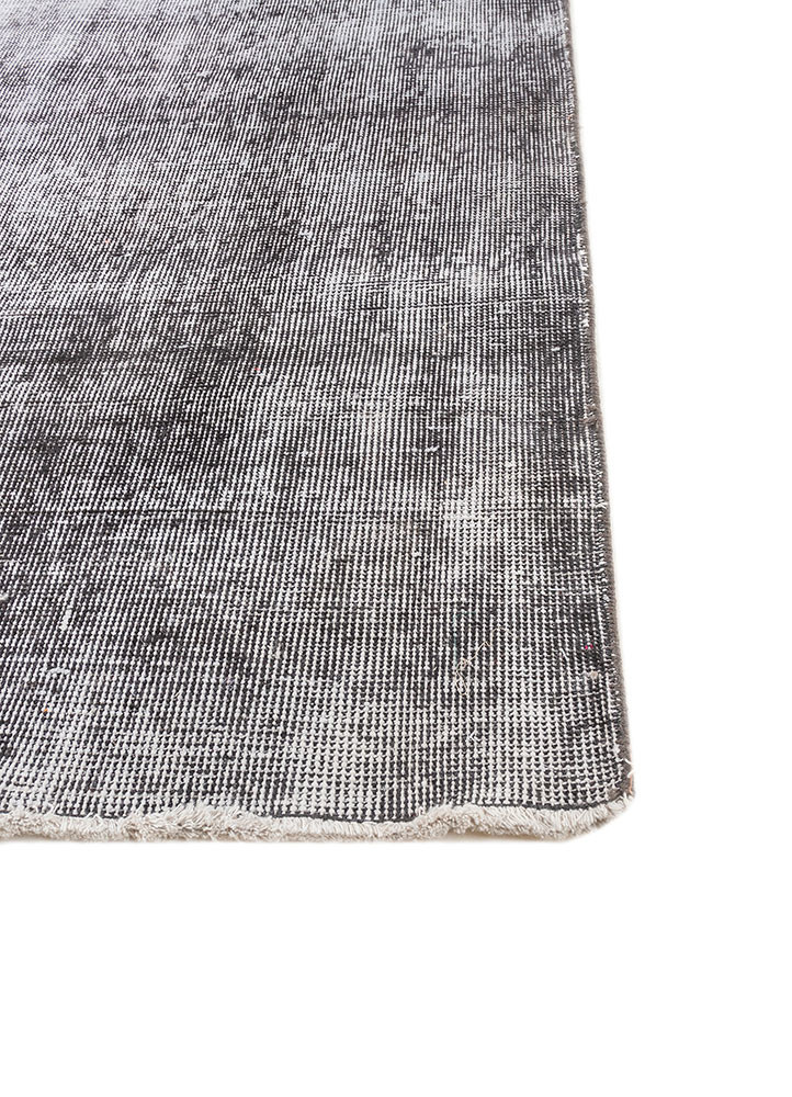 vintage grey and black wool hand knotted Rug - Corner vintage grey and black wool hand knotted Rug - Corner