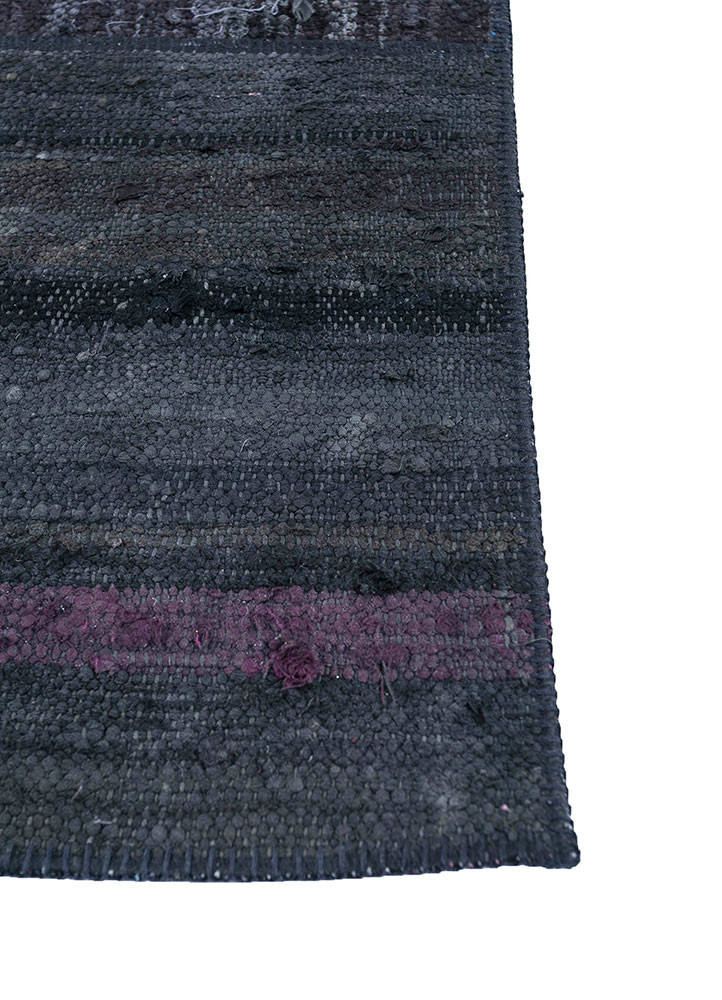 provenance grey and black wool hand knotted Rug - Corner