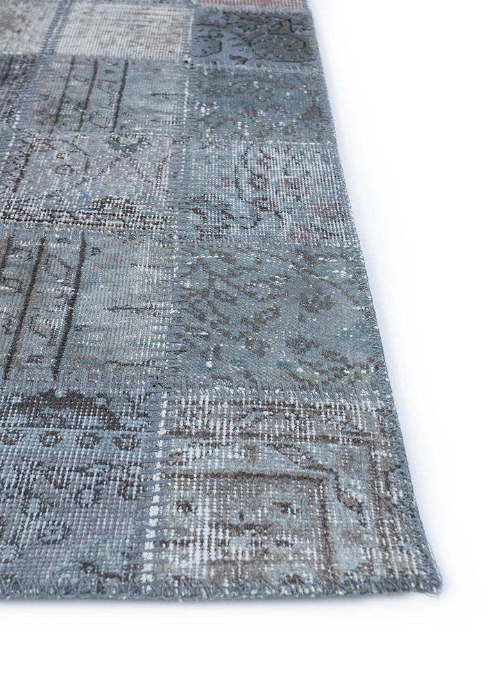 provenance grey and black wool hand knotted Rug - Corner provenance grey and black wool hand knotted Rug - Corner