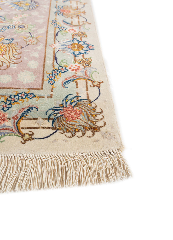 aalam ivory wool hand knotted Rug - Corner aalam ivory wool hand knotted Rug - Corner