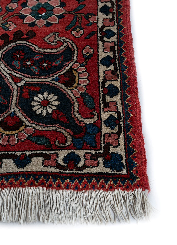 aalam red and orange wool hand knotted Rug - Corner aalam red and orange wool hand knotted Rug - Corner