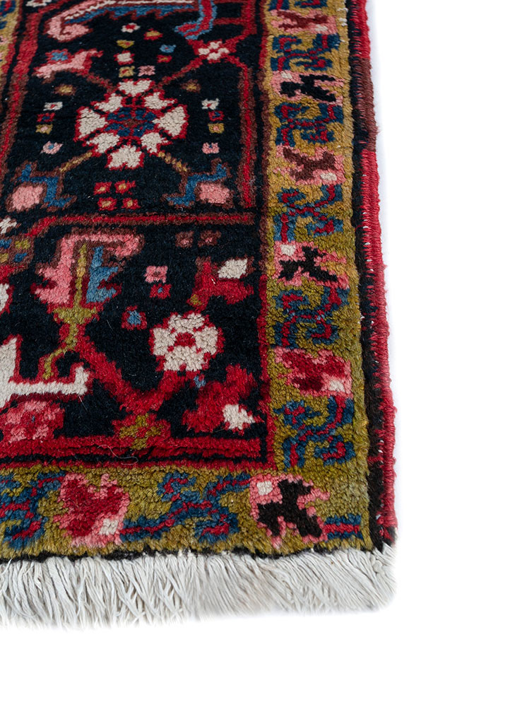 aalam red and orange wool hand knotted Rug - Corner aalam red and orange wool hand knotted Rug - Corner