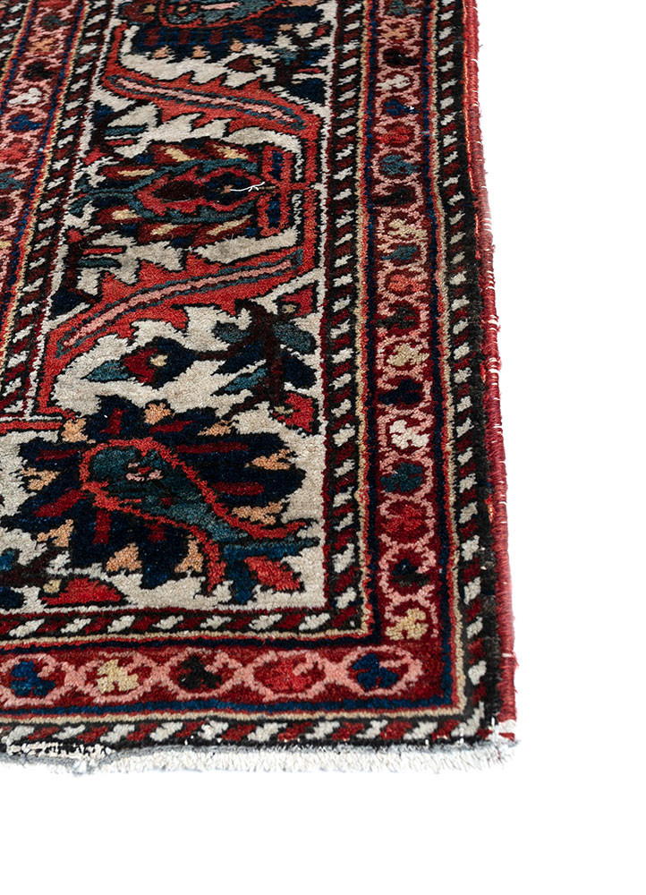 aalam red and orange wool hand knotted Rug - Corner aalam red and orange wool hand knotted Rug - Corner
