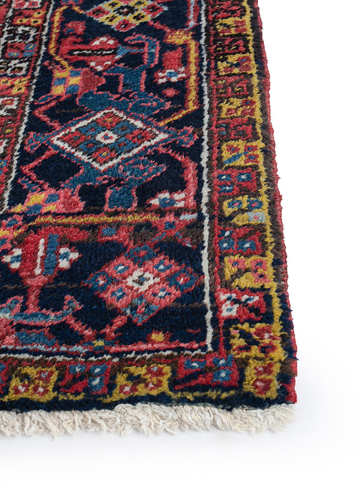 aalam red and orange wool hand knotted Rug - Corner aalam red and orange wool hand knotted Rug - Corner