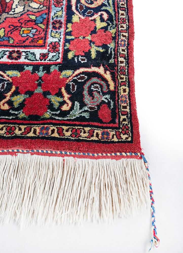 aalam red and orange wool hand knotted Rug - Corner aalam red and orange wool hand knotted Rug - Corner