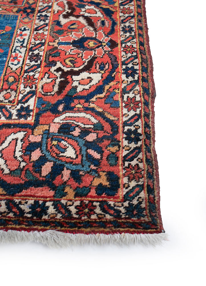 aalam red and orange wool hand knotted Rug - Corner aalam red and orange wool hand knotted Rug - Corner