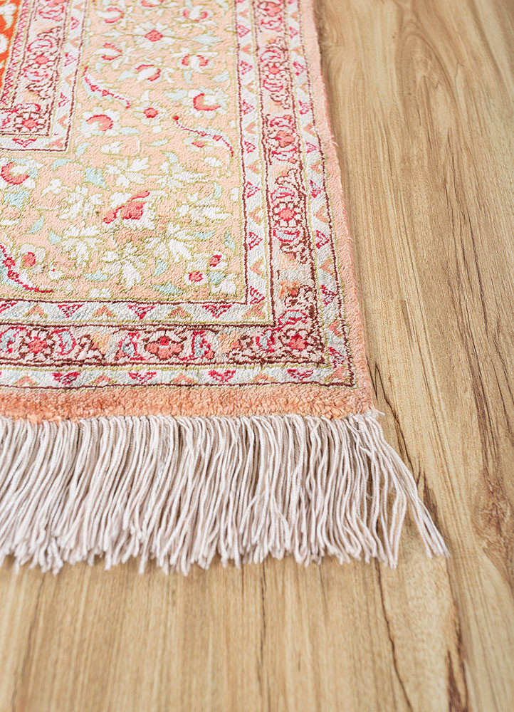 gulmarg pink and purple silk hand knotted Rug - Corner gulmarg pink and purple silk hand knotted Rug - Corner