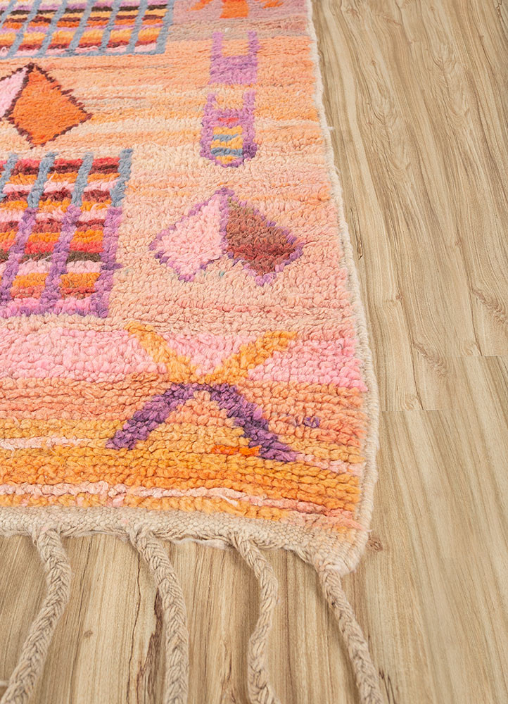 nuray pink and purple wool hand knotted Rug - Corner nuray pink and purple wool hand knotted Rug - Corner
