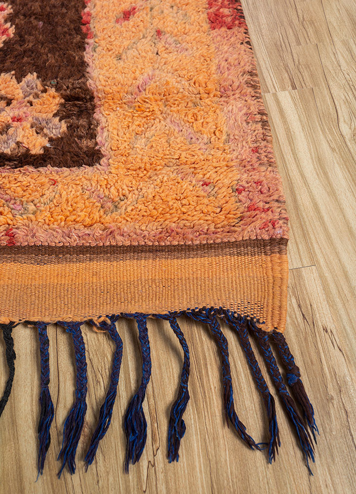 nuray beige and brown wool hand knotted Rug - Corner