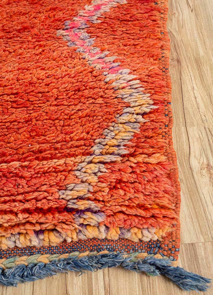 nuray red and orange wool hand knotted Rug - Corner nuray red and orange wool hand knotted Rug - Corner