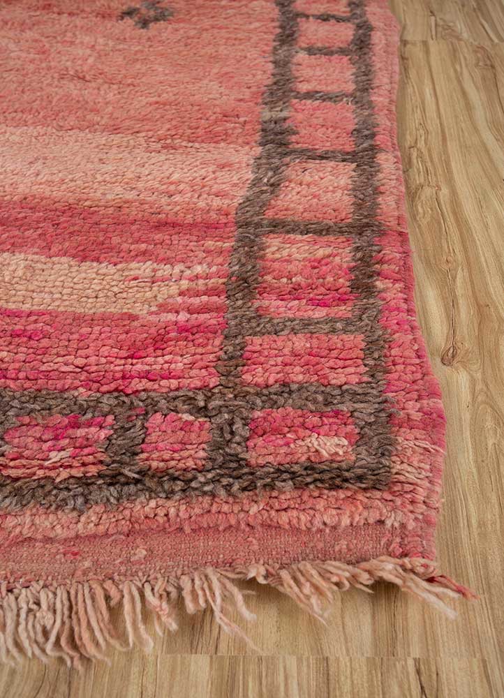 nuray red and orange wool hand knotted Rug - Corner