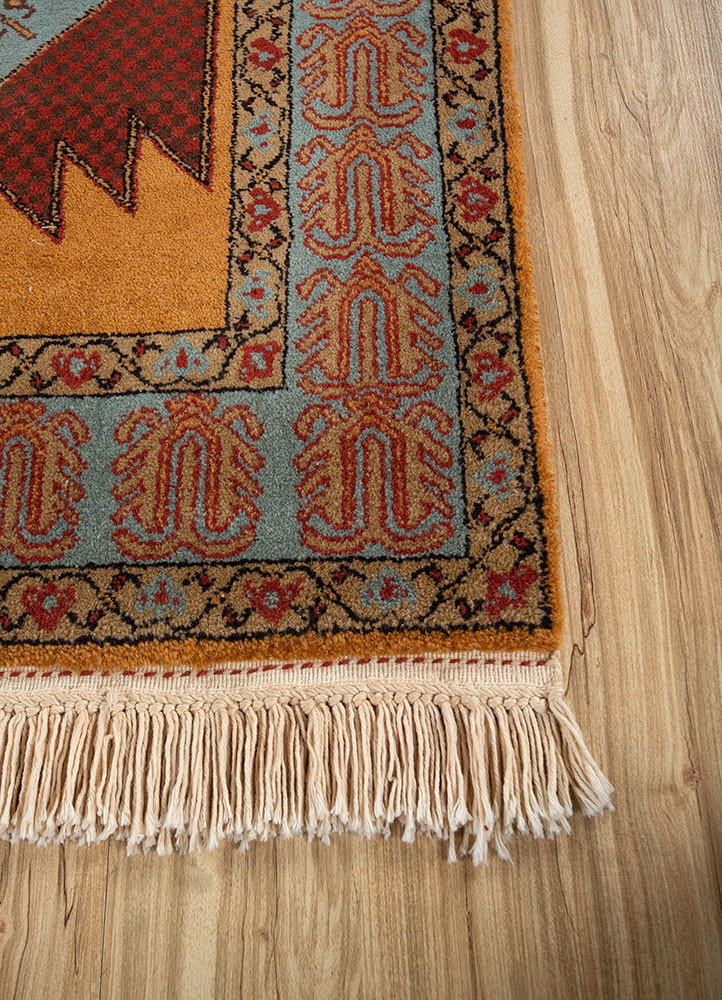 kiaan blue wool hand knotted Rug - Corner kiaan blue wool hand knotted Rug - Corner