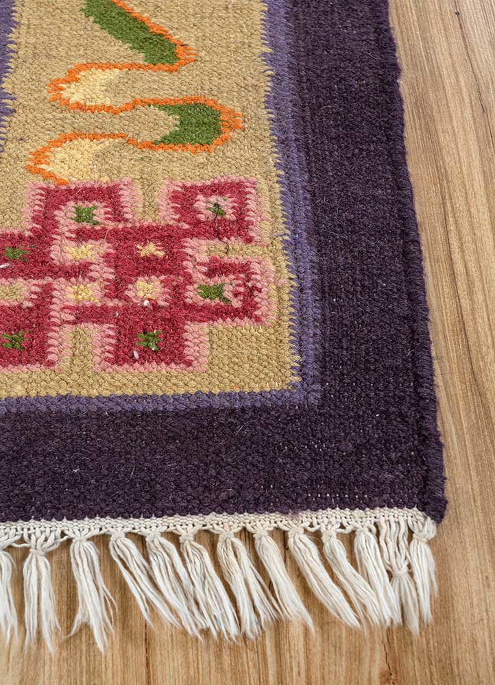 pechino red and orange wool hand knotted Rug - Corner pechino red and orange wool hand knotted Rug - Corner