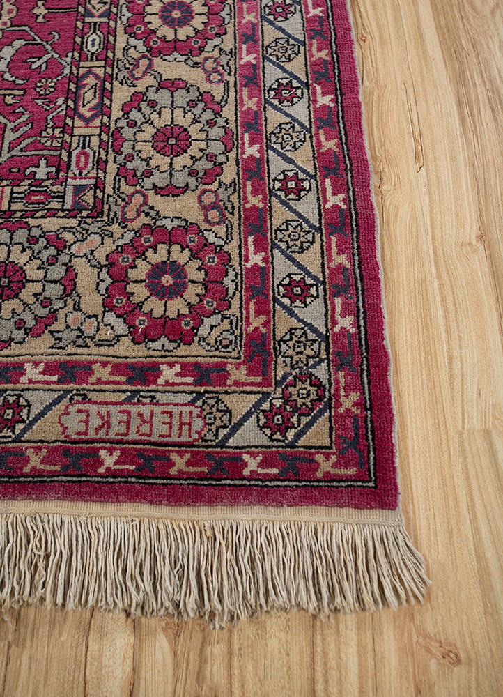 aalam red and orange wool hand knotted Rug - Corner aalam red and orange wool hand knotted Rug - Corner
