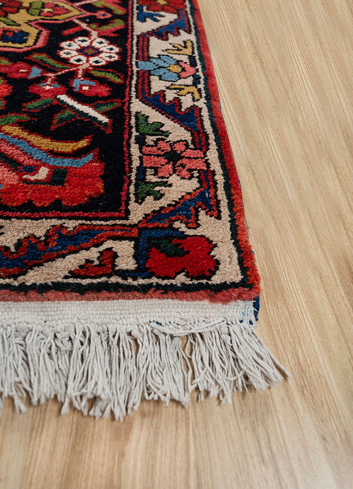aalam red and orange wool hand knotted Rug - Corner aalam red and orange wool hand knotted Rug - Corner