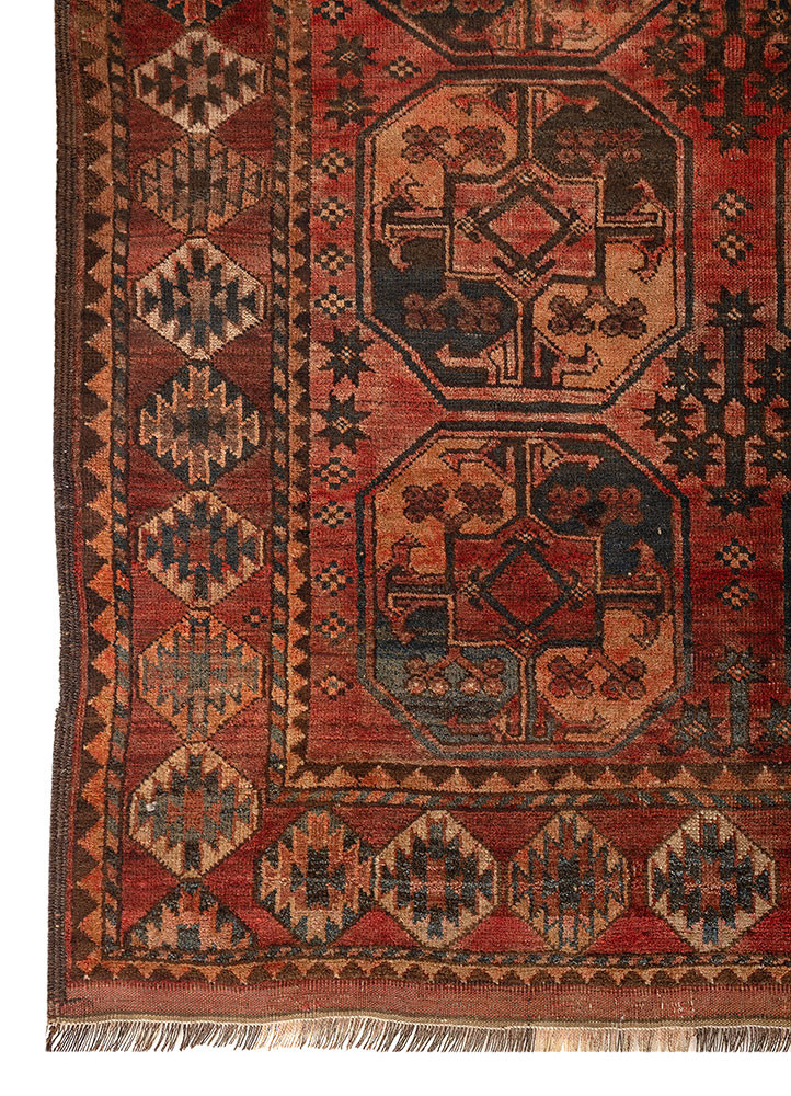 kiaan red and orange wool hand knotted Rug - Corner kiaan red and orange wool hand knotted Rug - Corner