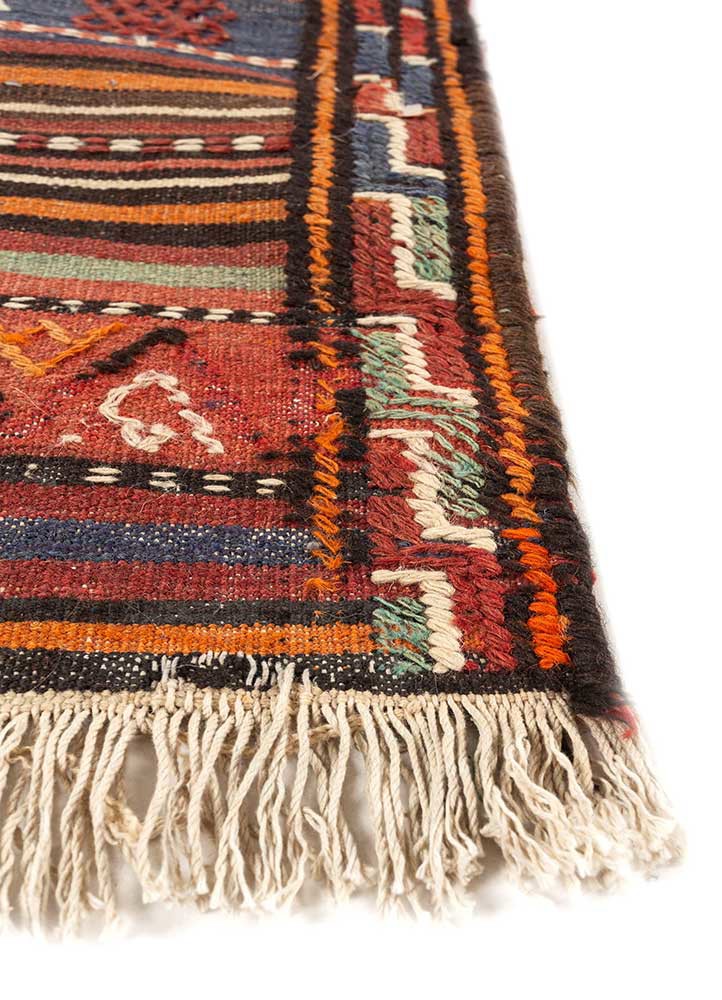 Nayaab Red and Orange Flat Weaves Wool RugsPae4900Jaipur Rugs Australia
