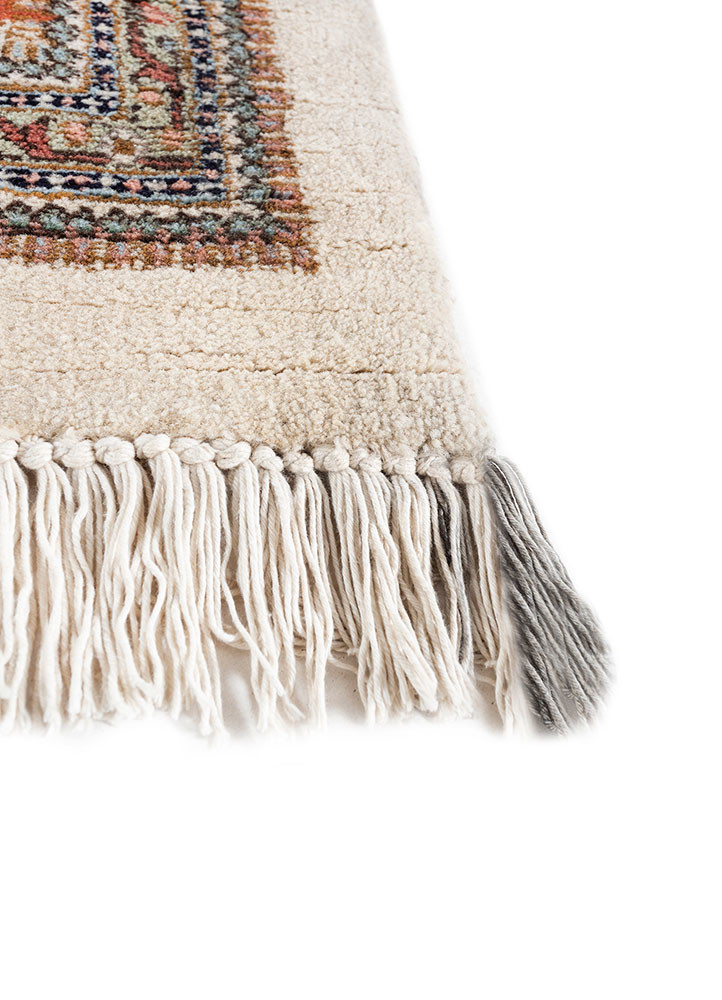 aalam blue wool hand knotted Rug - Corner aalam blue wool hand knotted Rug - Corner