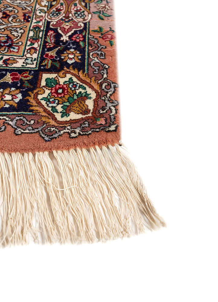 aalam red and orange wool hand knotted Rug - Corner