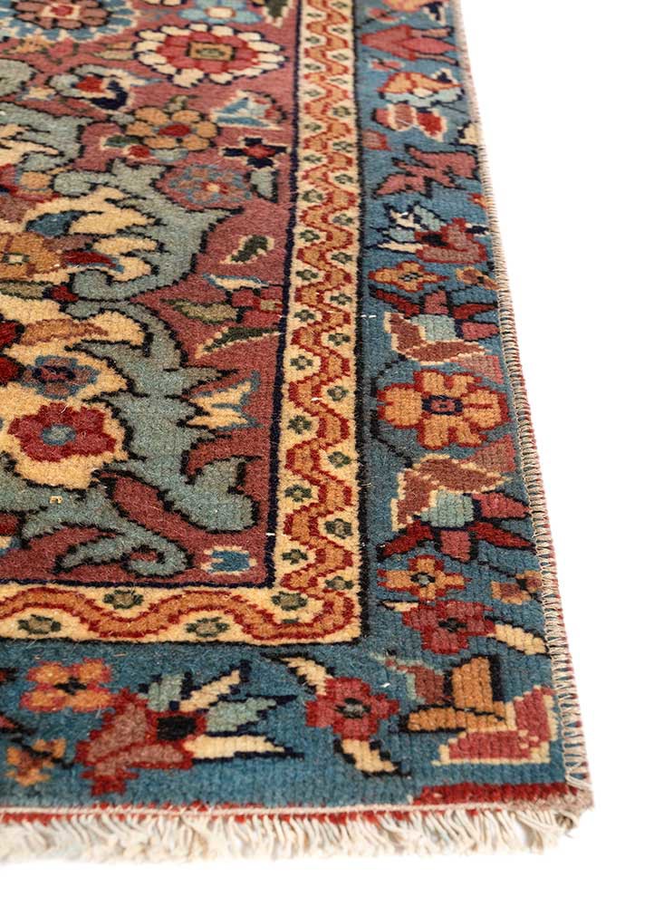 Aalam Blue Hand Knotted Wool RugsPae5016Jaipur Rugs India