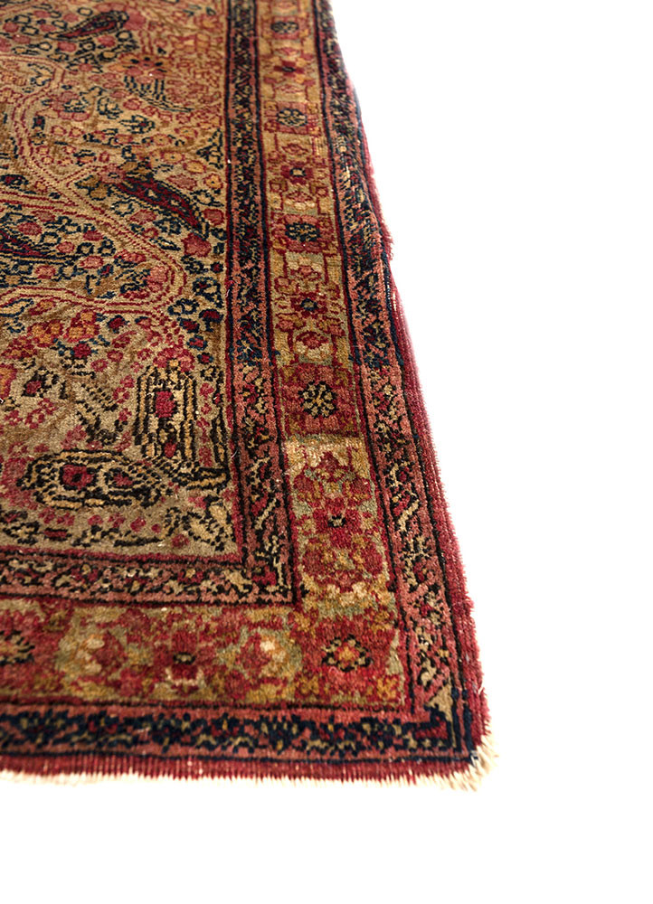 aalam gold wool hand knotted Rug - Corner