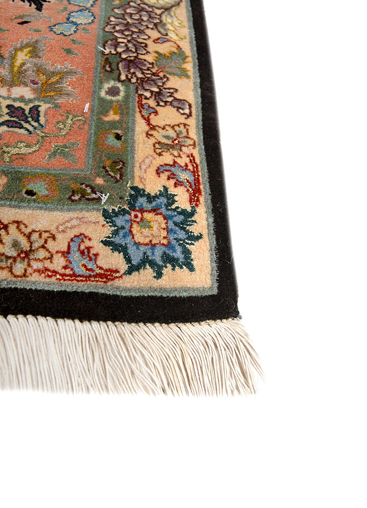 aalam grey and black wool hand knotted Rug - Corner