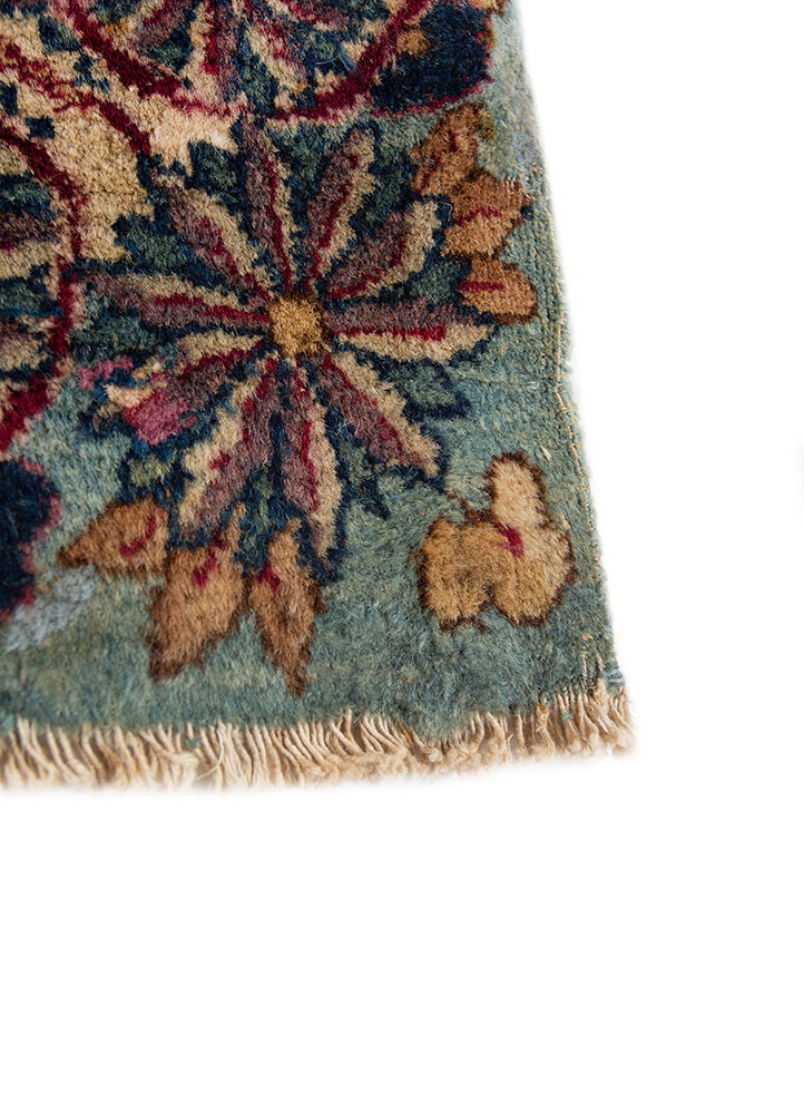 aalam red and orange wool hand knotted Rug - Corner aalam red and orange wool hand knotted Rug - Corner