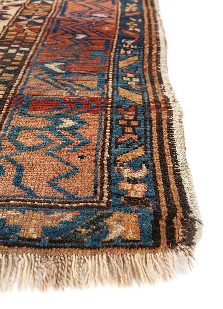 kiaan blue wool hand knotted Rug - Corner