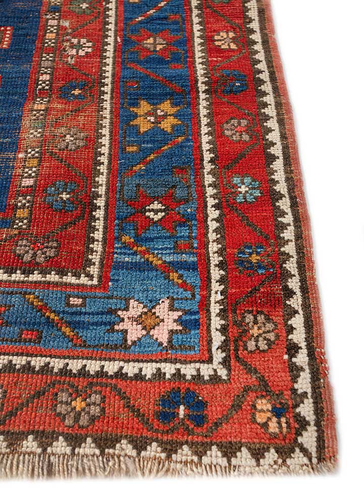 kiaan blue wool hand knotted Rug - Corner