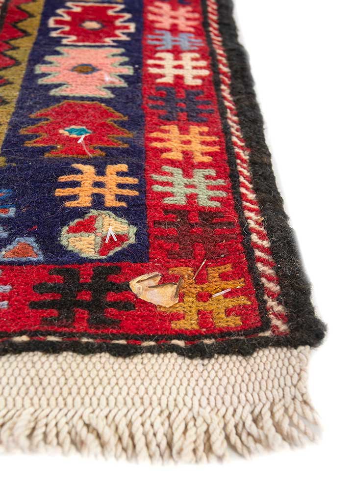 kiaan red and orange wool and silk hand knotted Rug - Corner