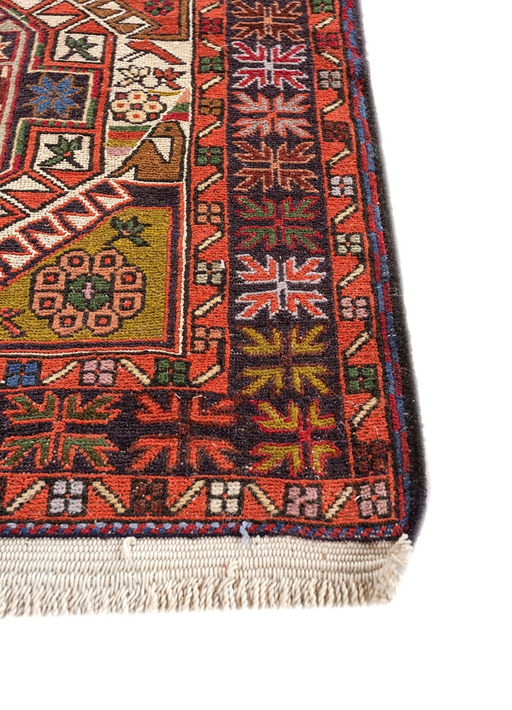 kiaan blue wool and silk hand knotted Rug - Corner